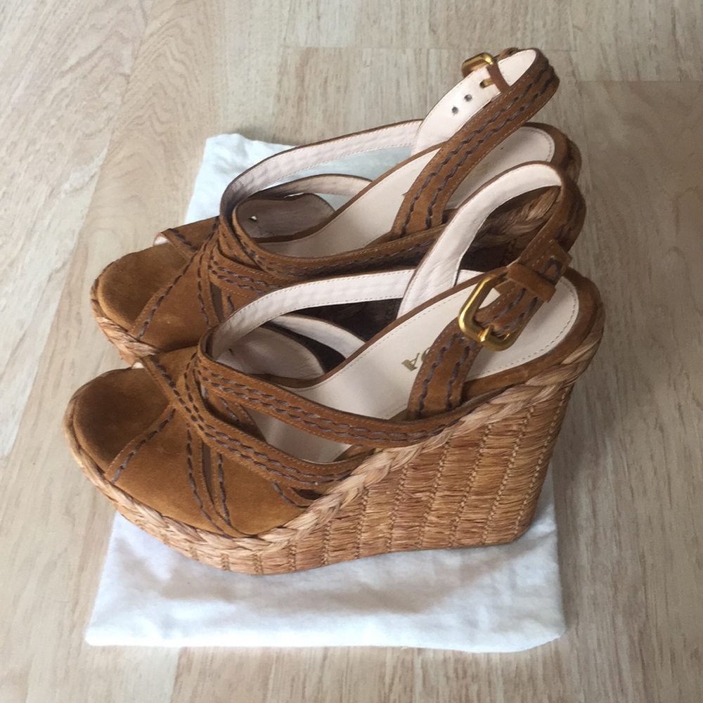 Prada Women’s Wedge Sandals . New . Stylish - Picture 2 of 4